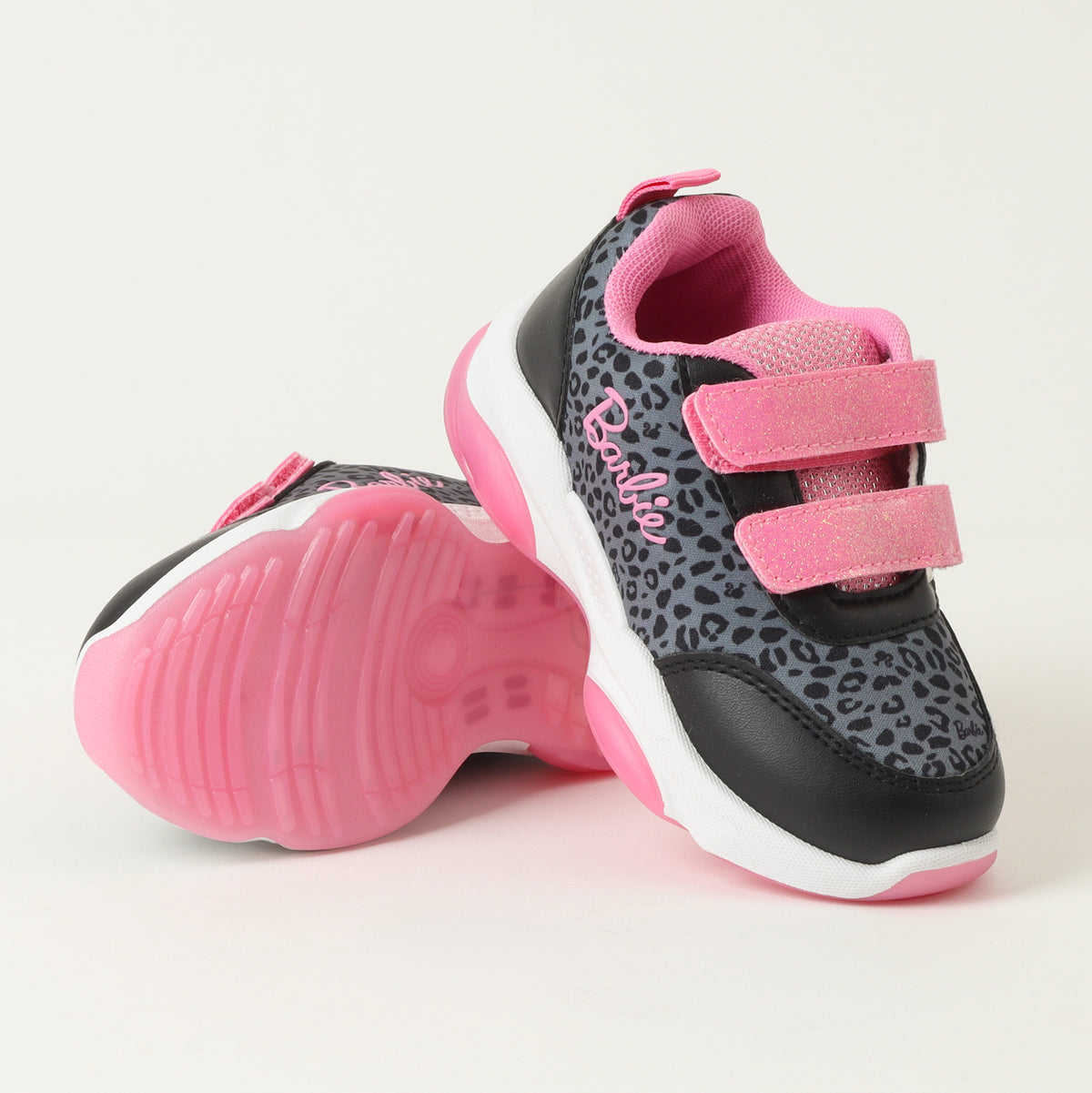 Zapatillas Con Luces Niña Animal Print Negro Barbie