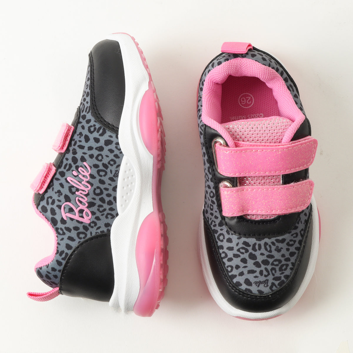 Zapatillas Con Luces Niña Animal Print Negro Barbie