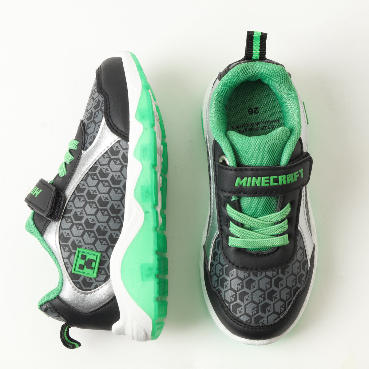 Zapatillas Con Luces Niño Detalles Gris Minecraft