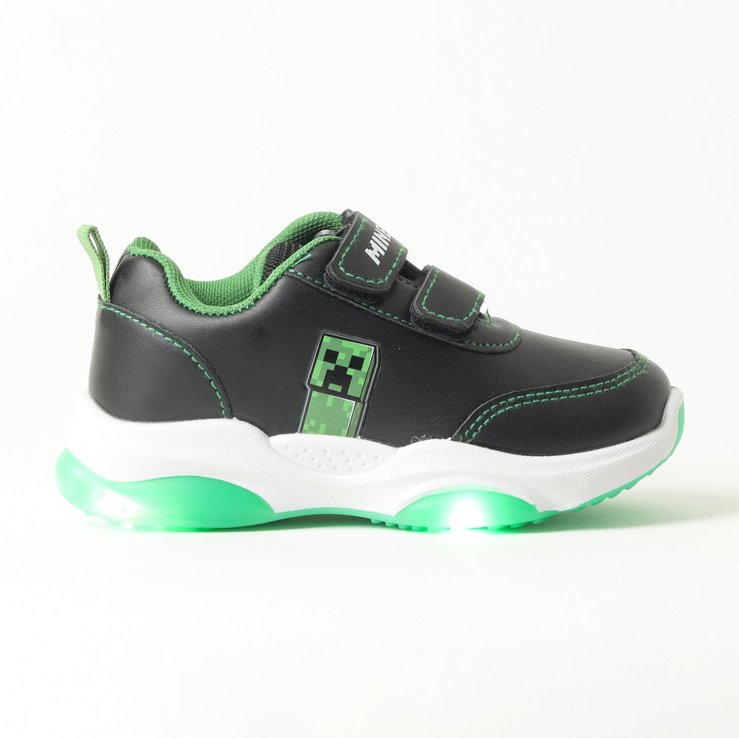Zapatilla Con Luces Niño Standing Creeper Negro Minecraft