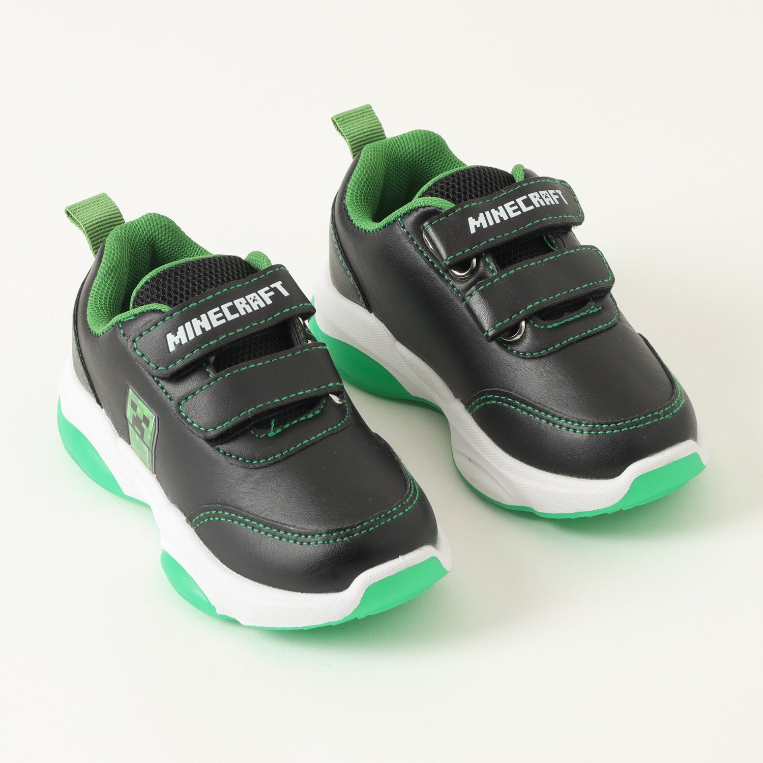 Zapatilla Con Luces Niño Standing Creeper Negro Minecraft