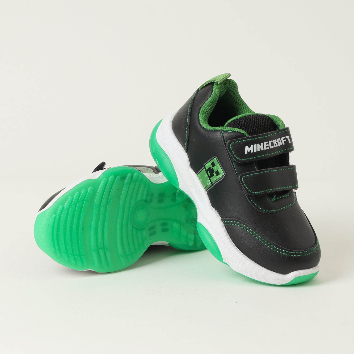 Zapatilla Con Luces Niño Standing Creeper Negro Minecraft