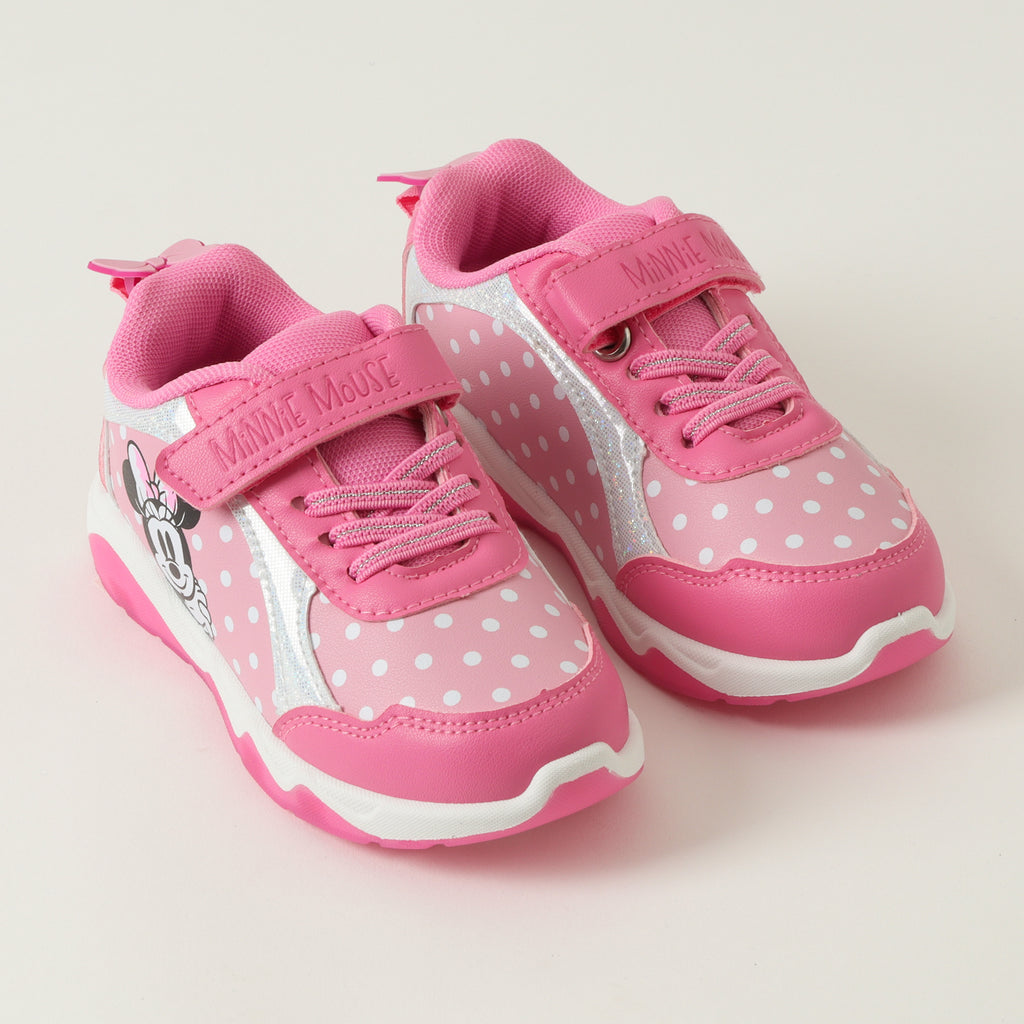 Zapatilla Con Luces Niña Minnie Dots Rosado Disney