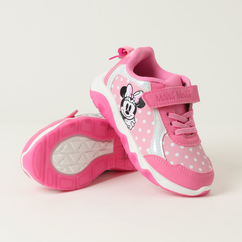 Zapatilla Con Luces Niña Minnie Dots Rosado Disney