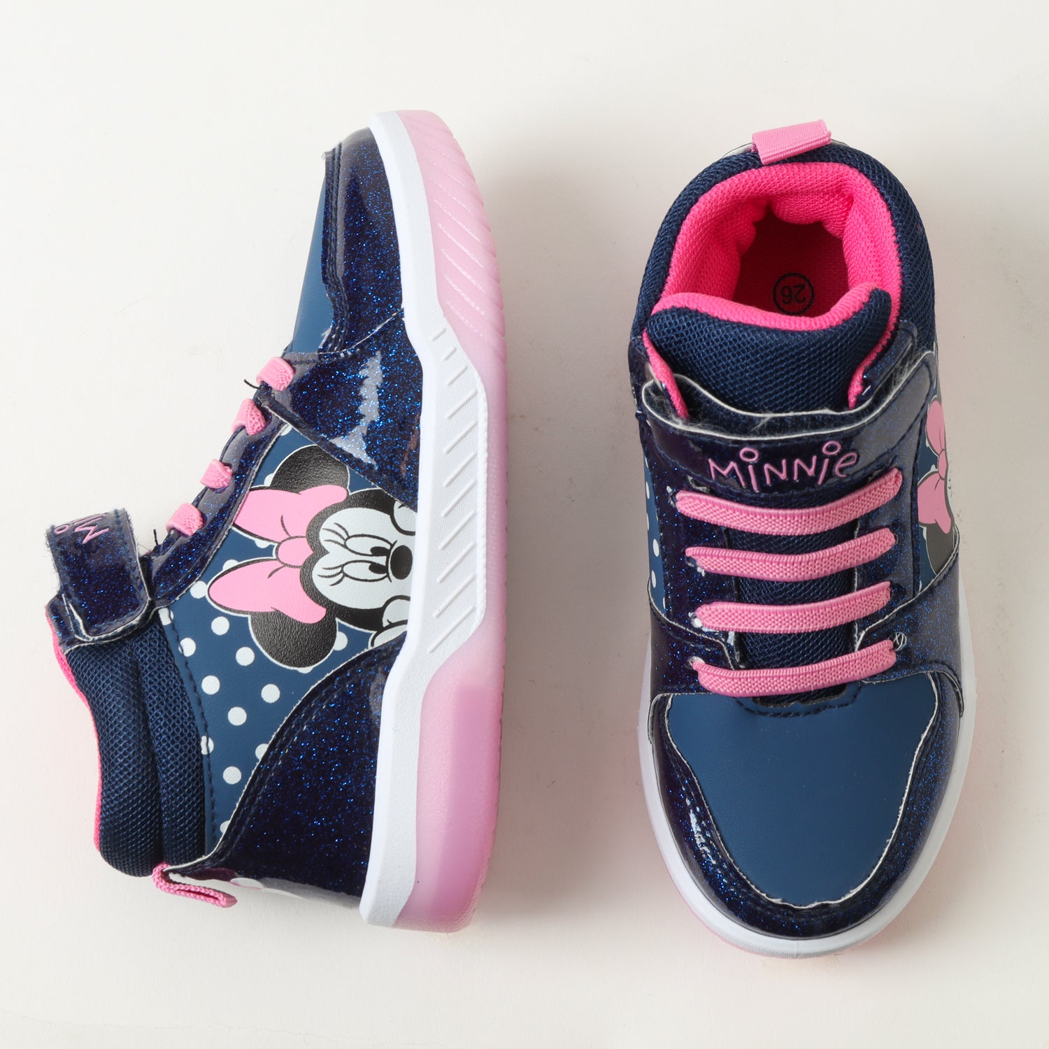 Zapatilla Con Luces Niña Minnie Spying Azul Disney