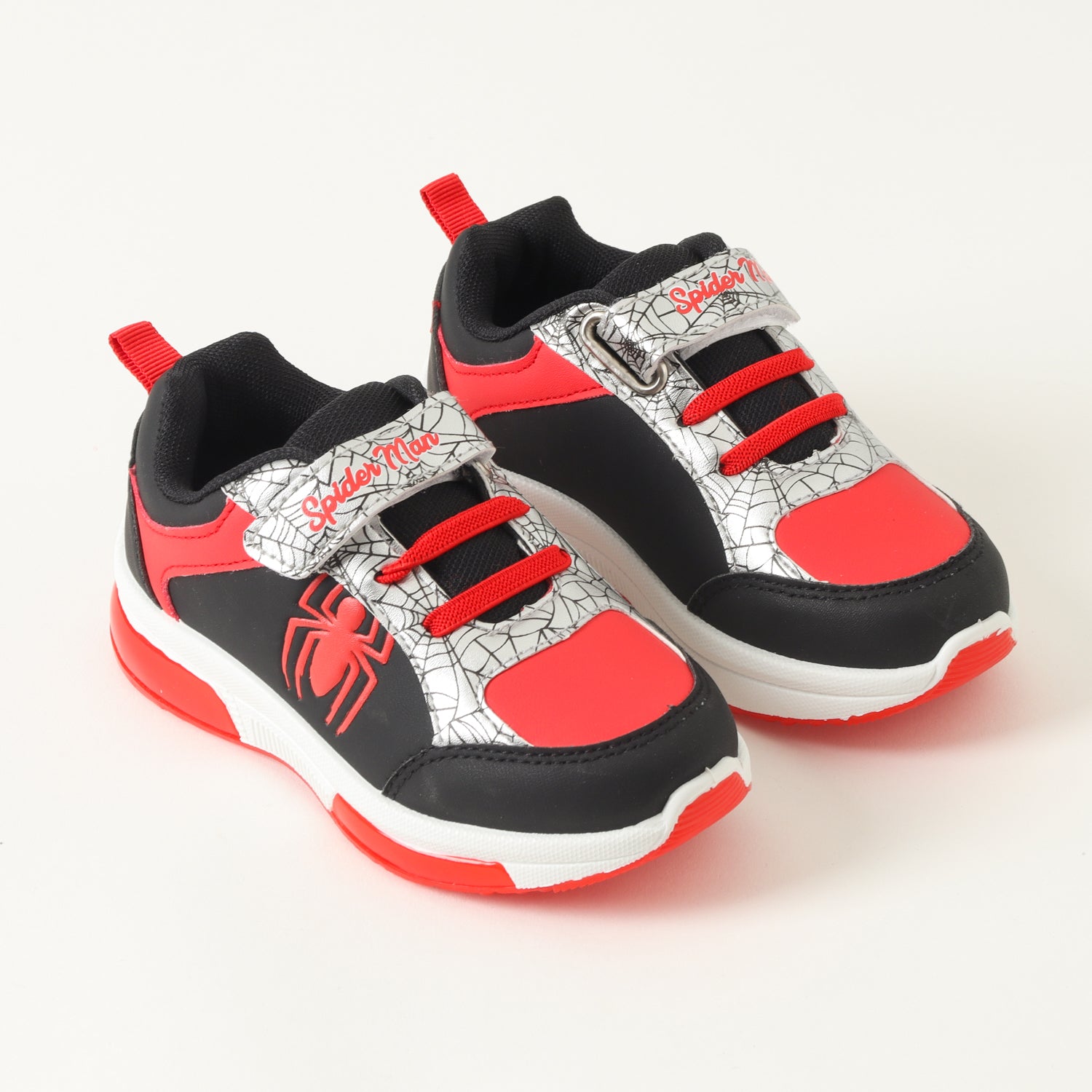 Zapatilla Con Luces Niño Spiderman Spider Negro Marvel