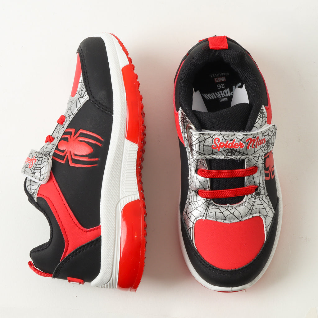 Zapatilla Con Luces Niño Spiderman Spider Negro Marvel