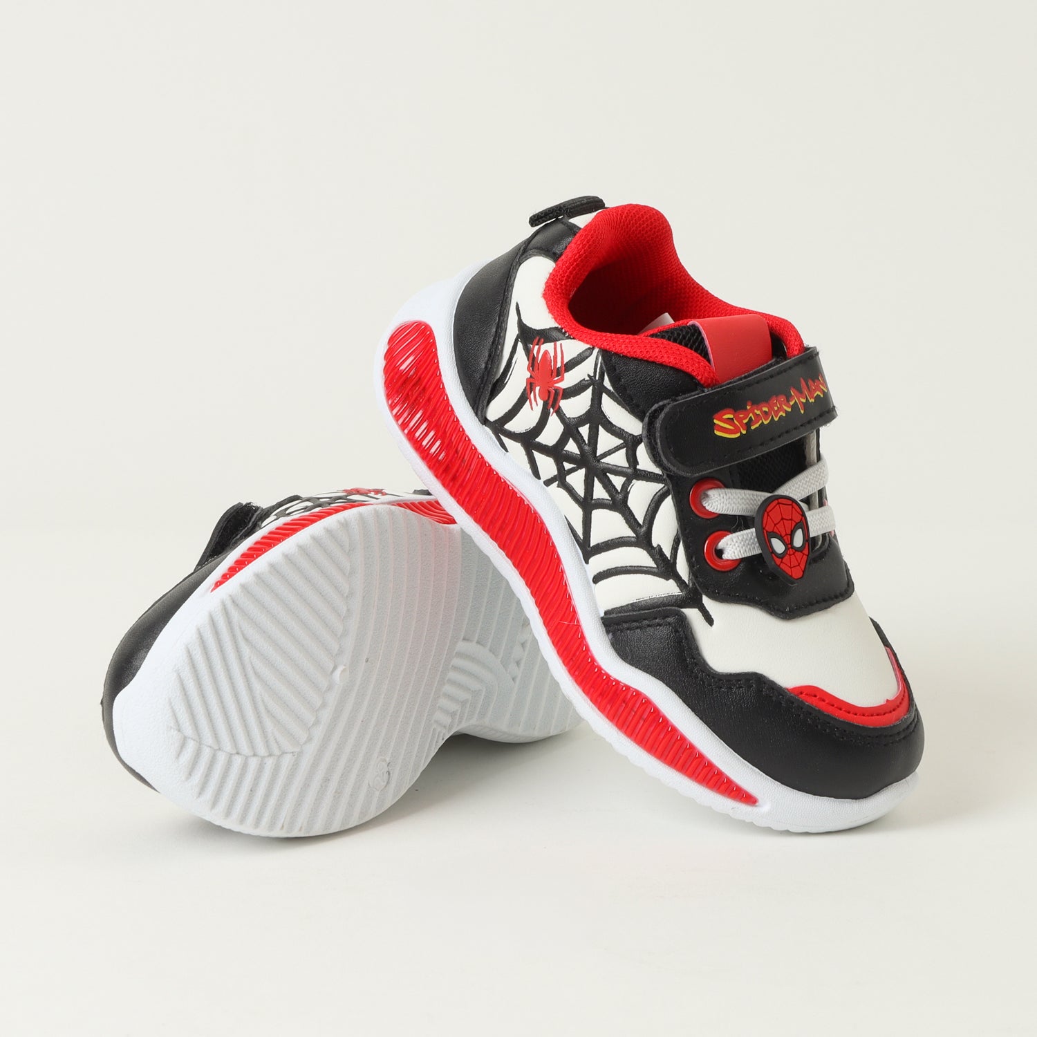 Zapatillas Con Luces Niño Spiderman Black Web Blanco Marvel