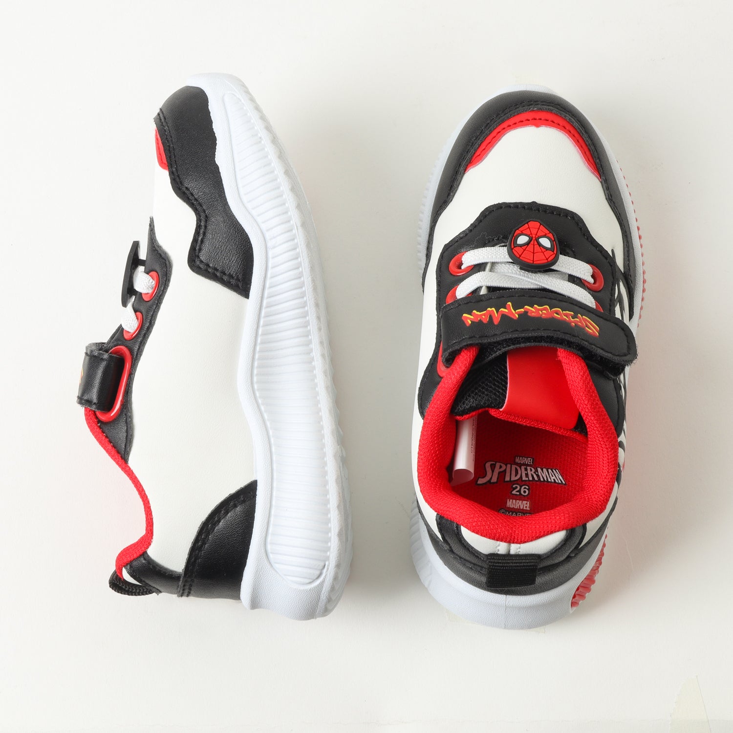 Zapatillas Con Luces Niño Spiderman Black Web Blanco Marvel