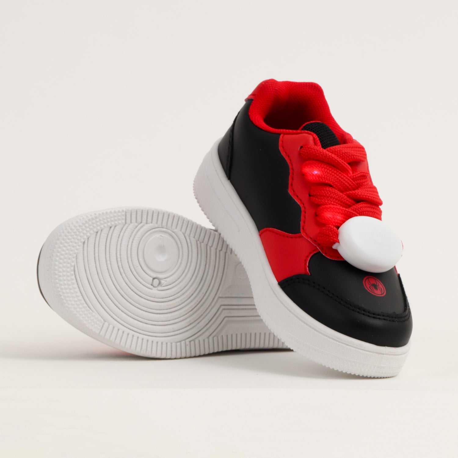 Zapatillas Niño Luces En Cordones Spiderman Red Negro Marvel