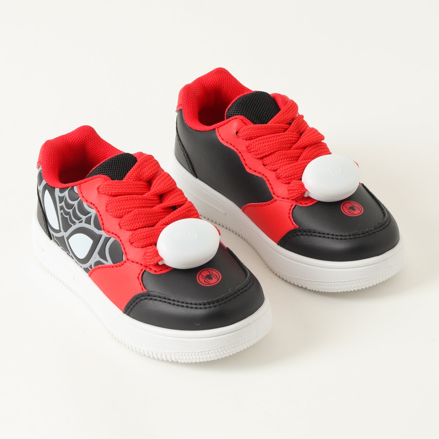 Zapatillas Niño Luces En Cordones Spiderman Red Negro Marvel