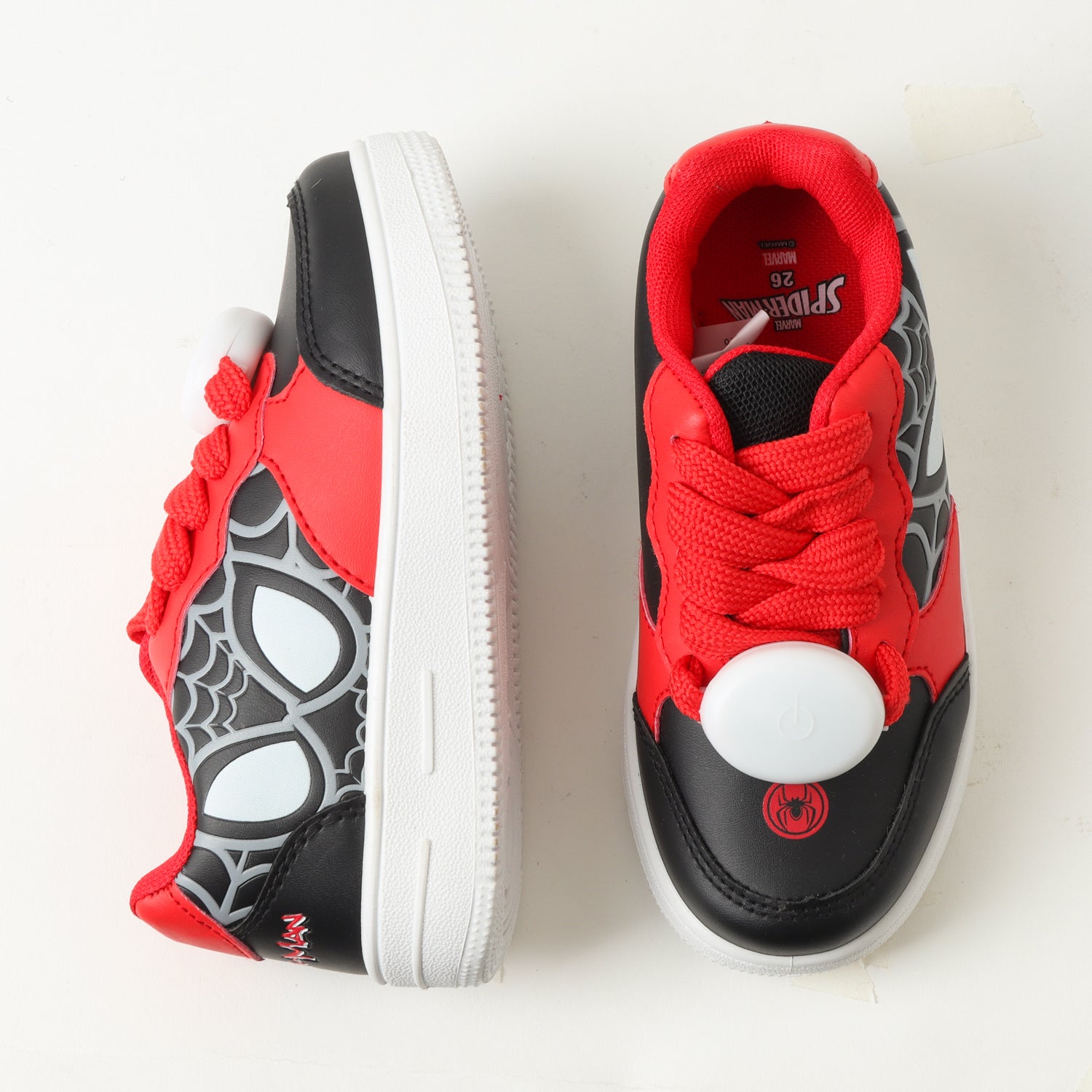 Zapatillas Niño Luces En Cordones Spiderman Red Negro Marvel