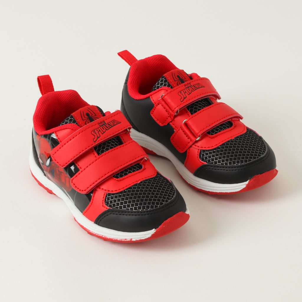 Zapatilla Con Luces En Personaje Niño Spiderman Negro Marvel