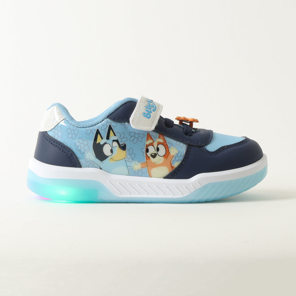 Zapatilla Con Luces Niña Flores Celeste Bluey