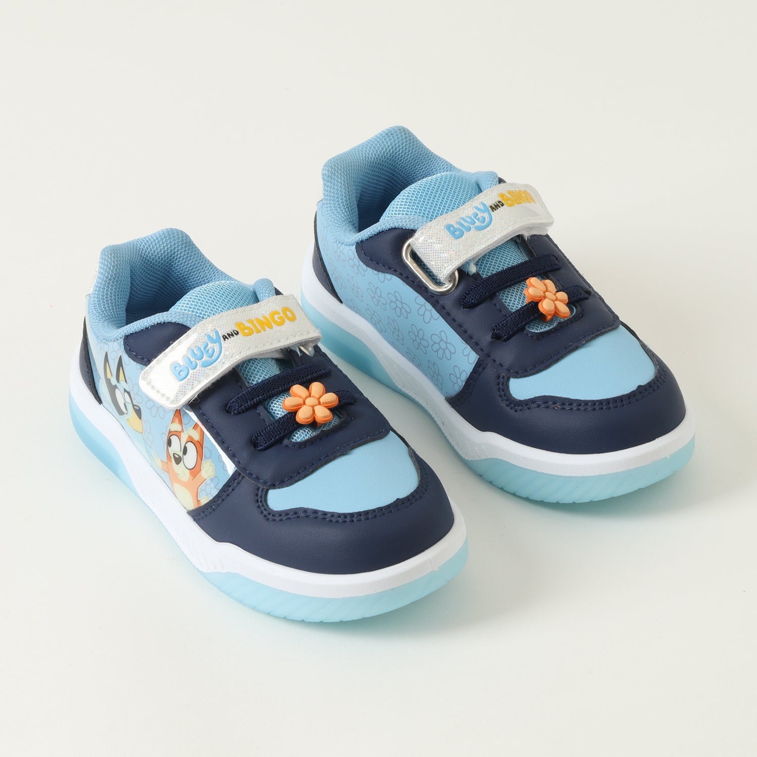 Zapatilla Con Luces Niña Flores Celeste Bluey