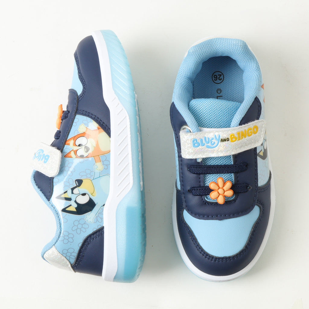 Zapatilla Con Luces Niña Flores Celeste Bluey