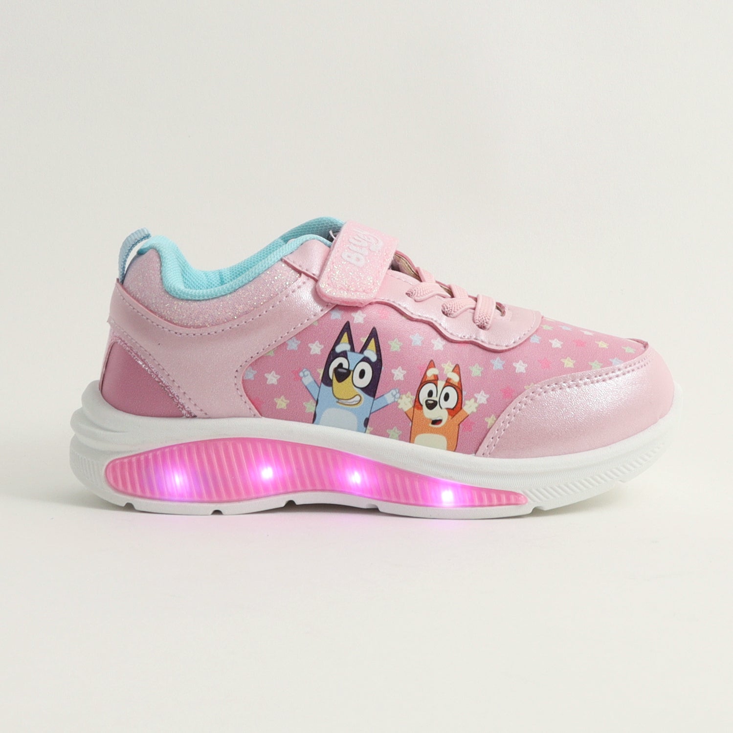 Zapatilla Con Luces Niña Estrellas Rosado Bingo Y Bluey