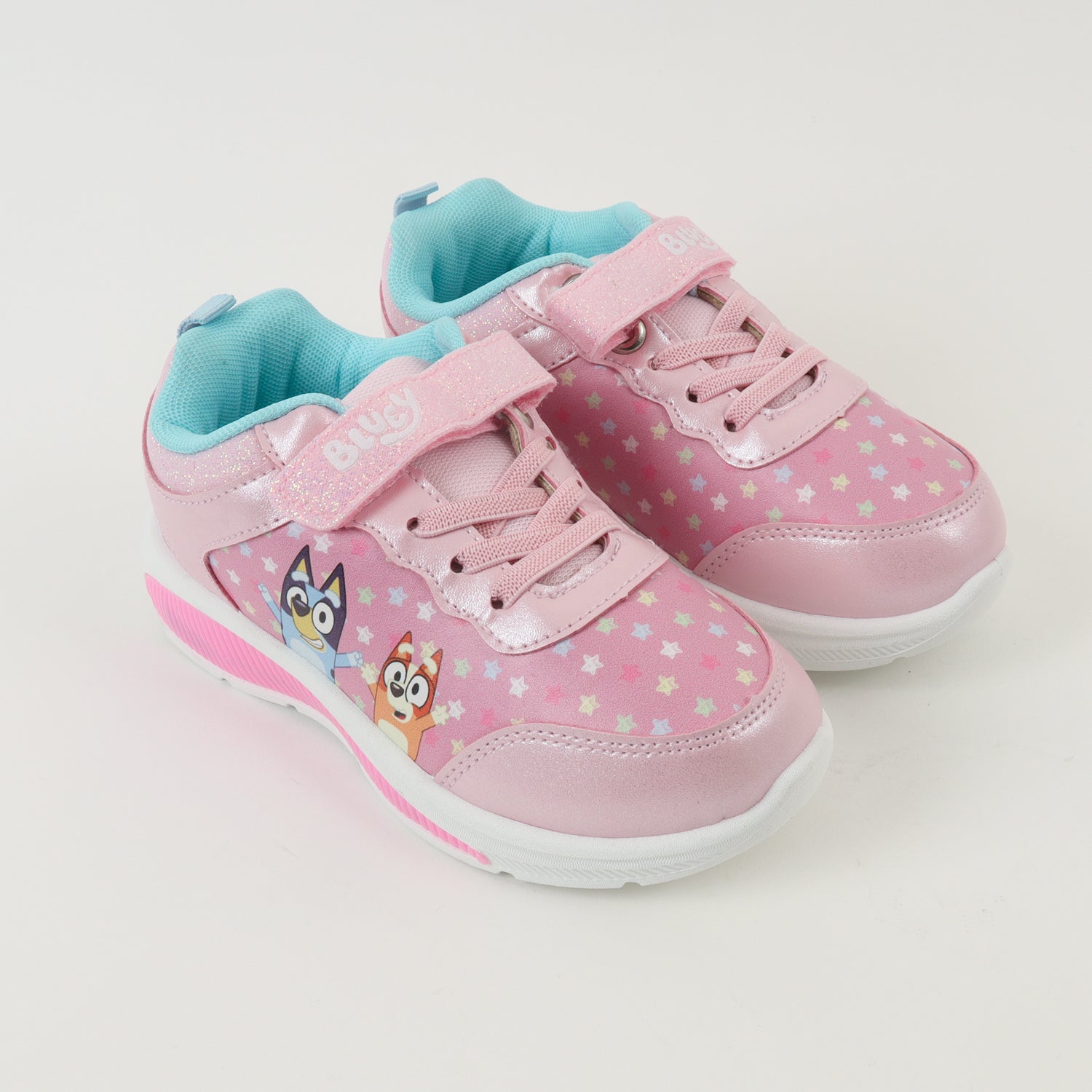 Zapatillas Con Luces Niña Estrellas Rosado Bingo Y Bluey