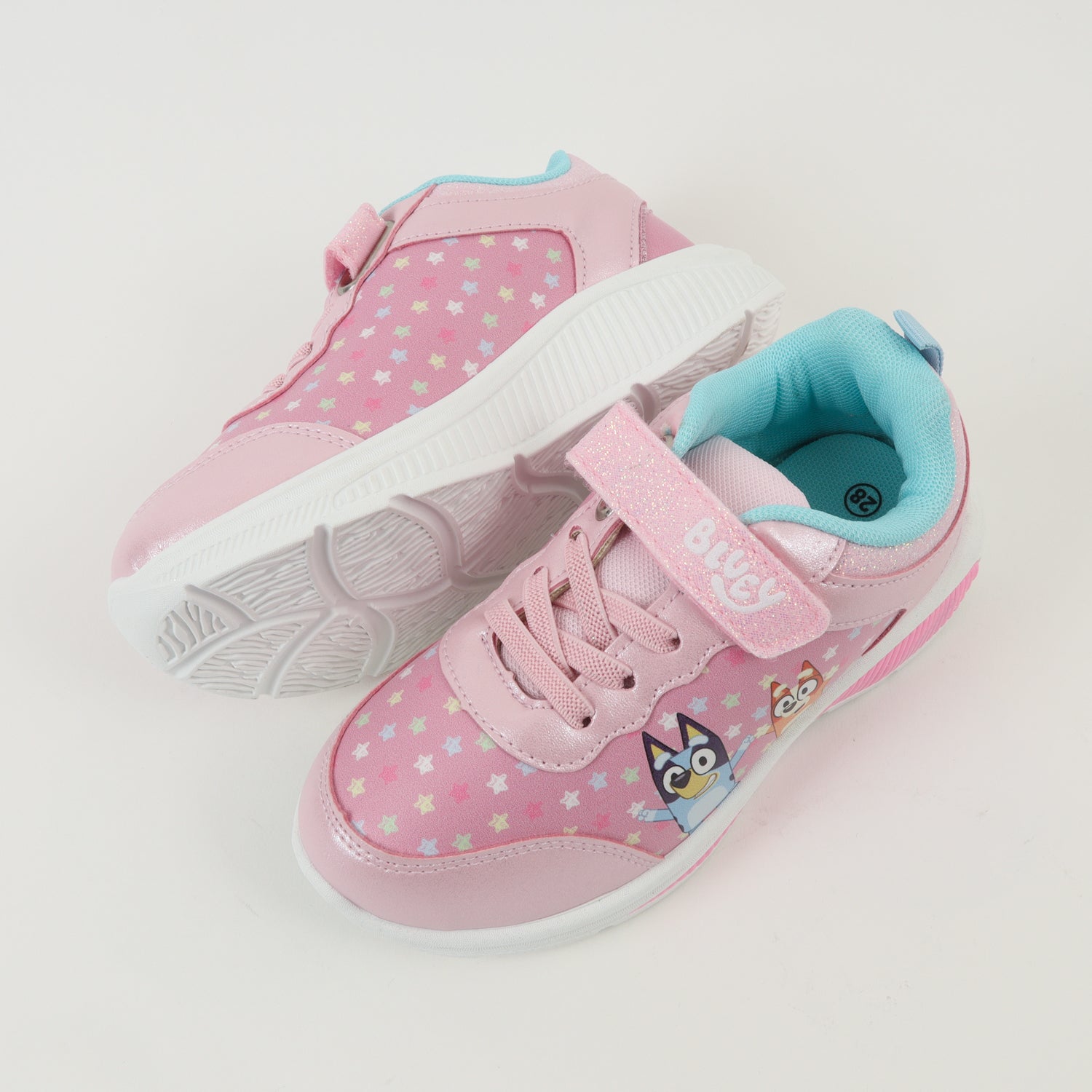 Zapatillas Con Luces Niña Estrellas Rosado Bingo Y Bluey