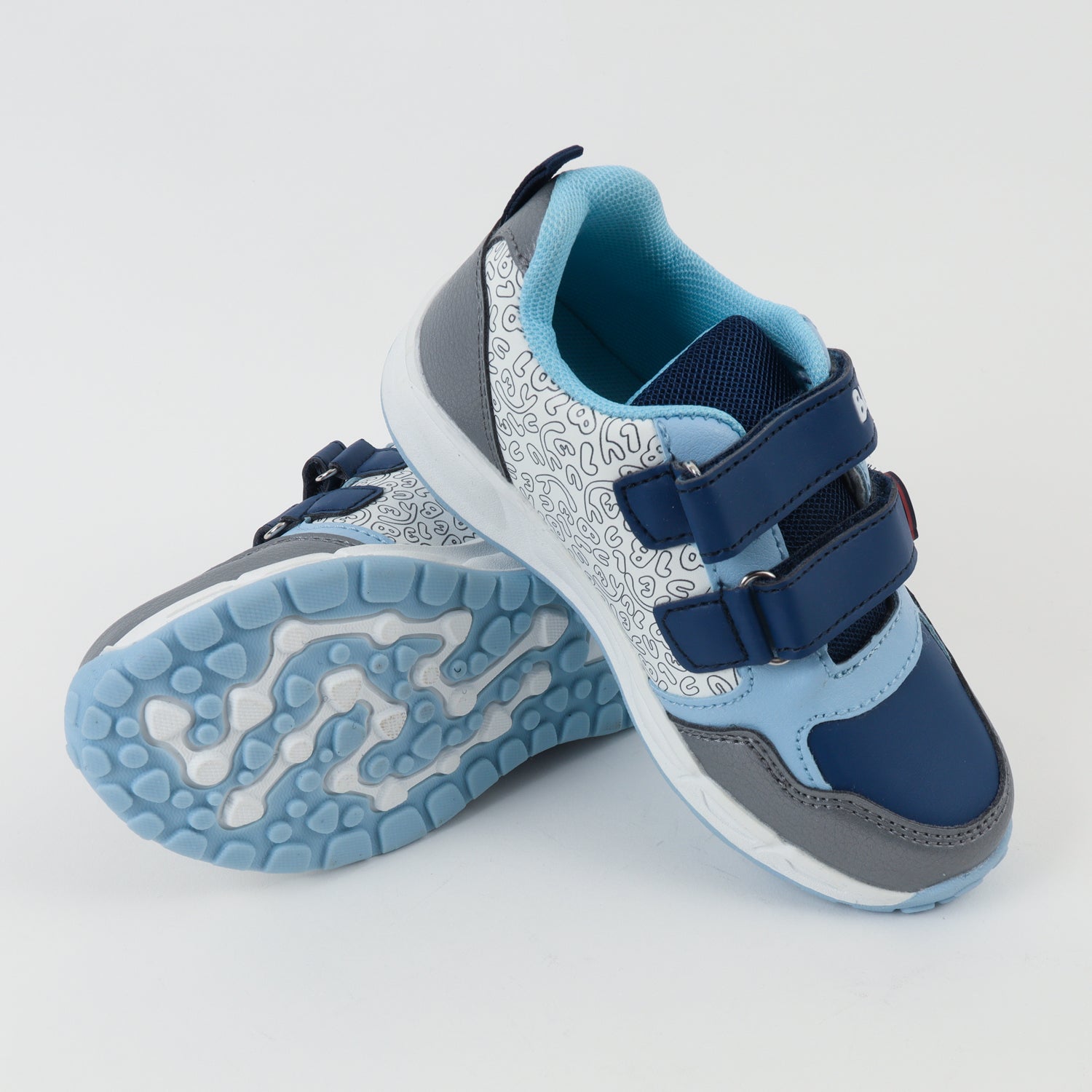 Zapatilla Con Luces Niño Letras Celeste Bingo Y Bluey