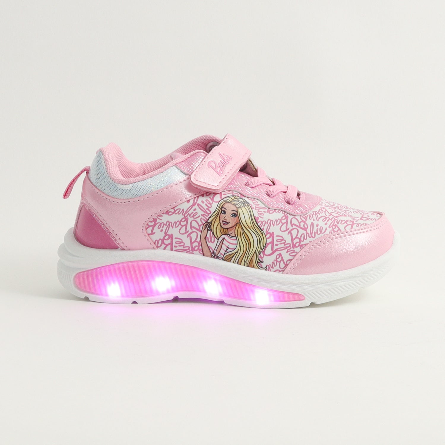 Zapatilla Con Luces Niña Full Print Logo Rosado Barbie