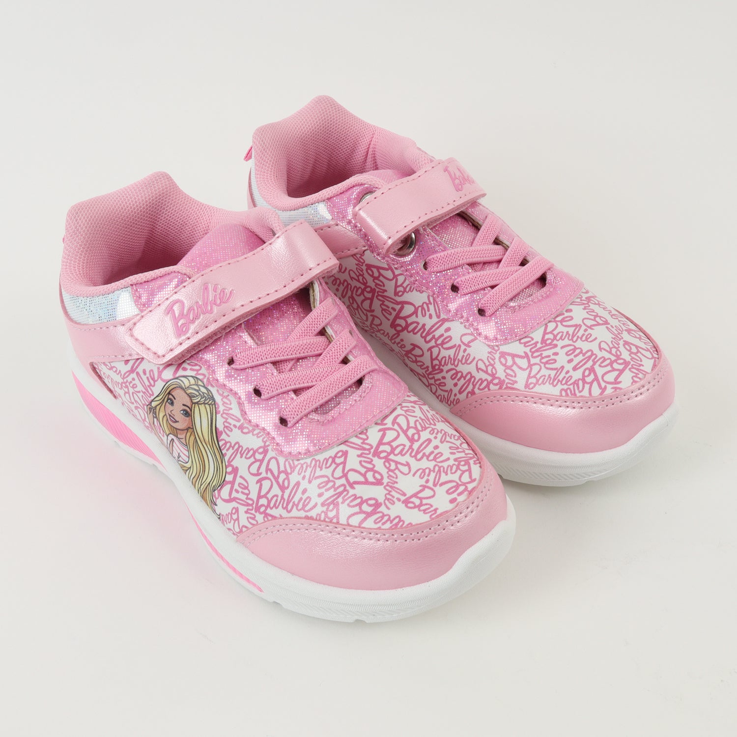 Zapatilla Con Luces Niña Full Print Logo Rosado Barbie