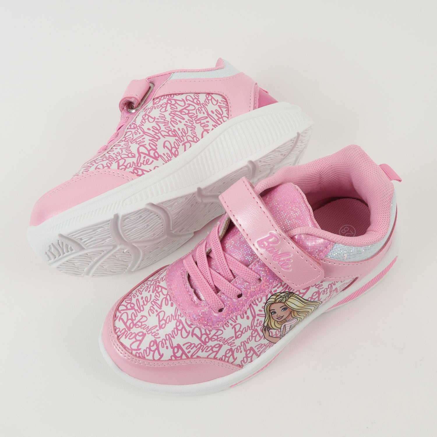 Zapatilla Con Luces Niña Full Print Logo Rosado Barbie