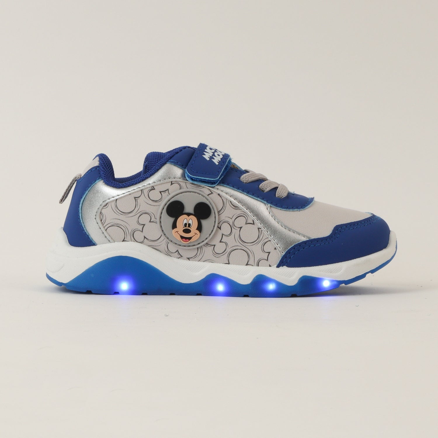 Zapatilla Con Luces Niño Mickey Full Lineal Azul Disney