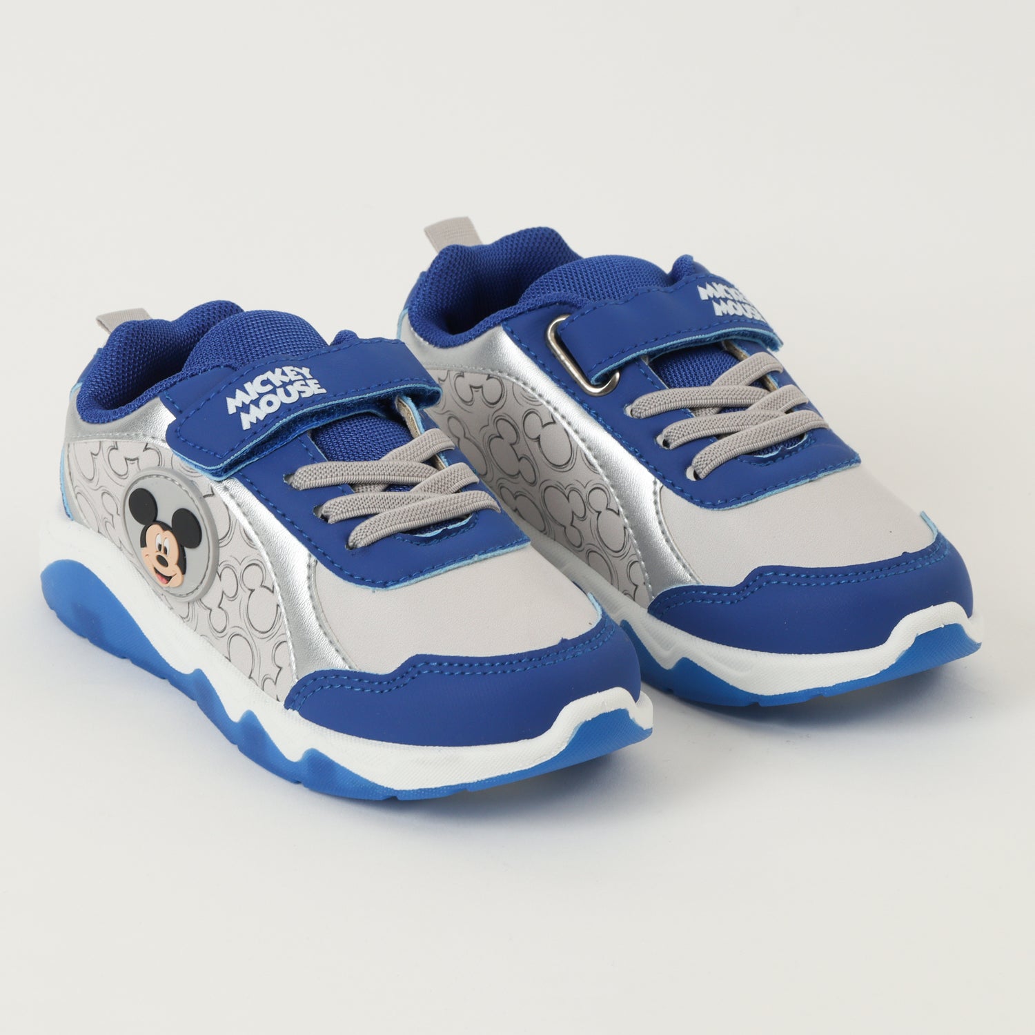 Zapatillas Con Luces Niño Mickey Full Lineal Azul Disney