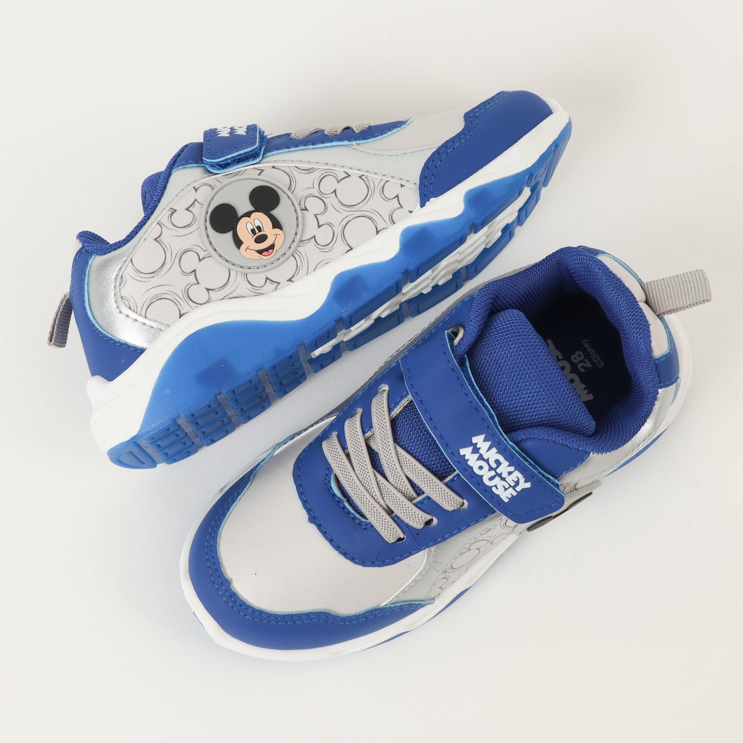 Zapatillas Con Luces Niño Mickey Full Lineal Azul Disney