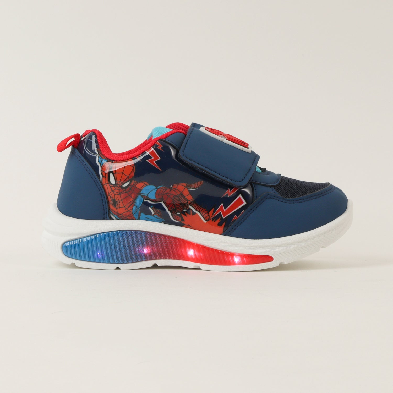 Zapatilla Con Luces Niño Spiderman Rayos Azul Marvel