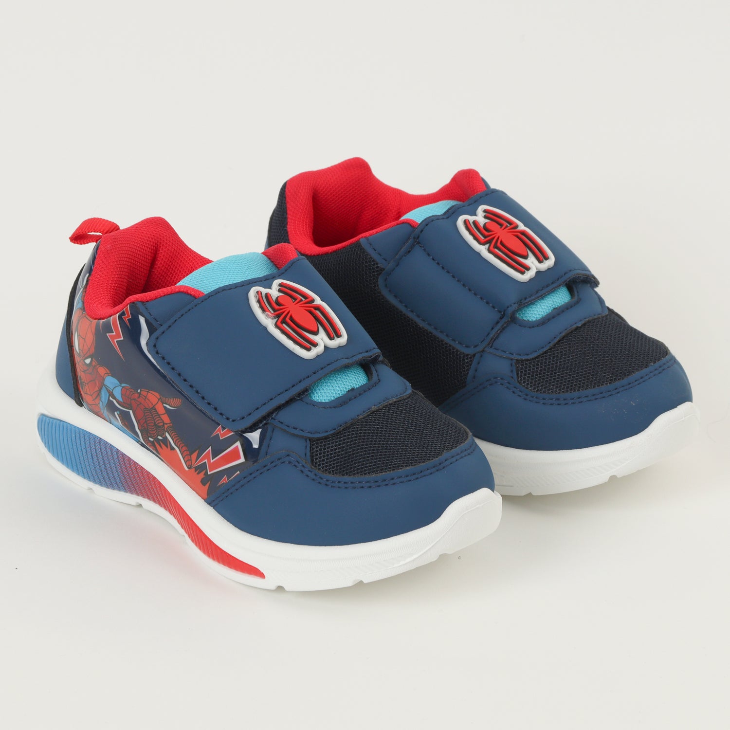Zapatilla Con Luces Niño Spiderman Rayos Azul Marvel