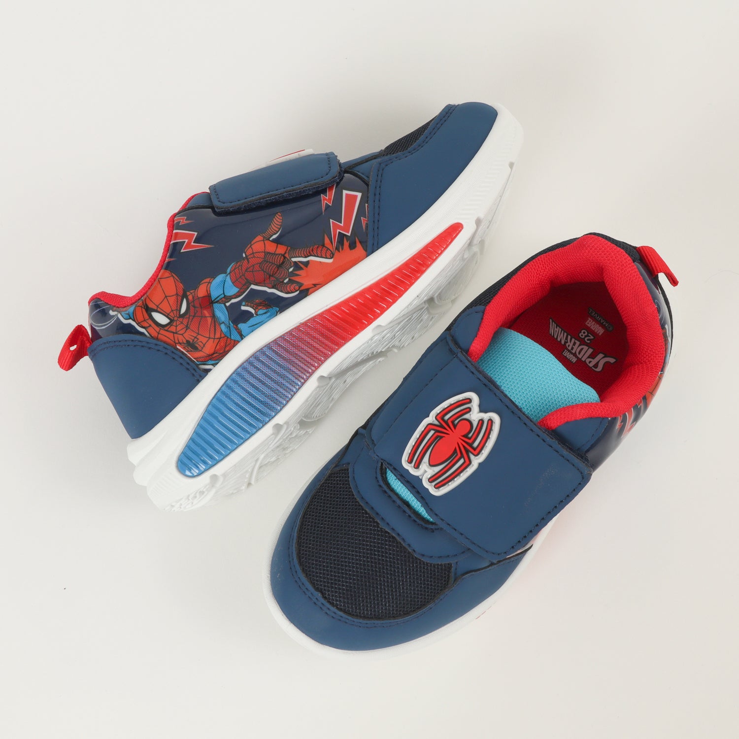 Zapatilla Con Luces Niño Spiderman Rayos Azul Marvel