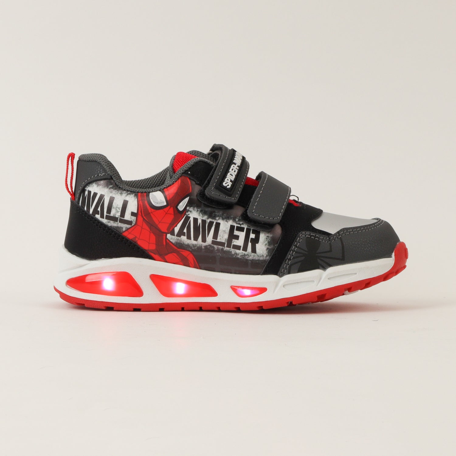 Zapatilla Con Luces Niño Spiderman Wall Negro Marvel