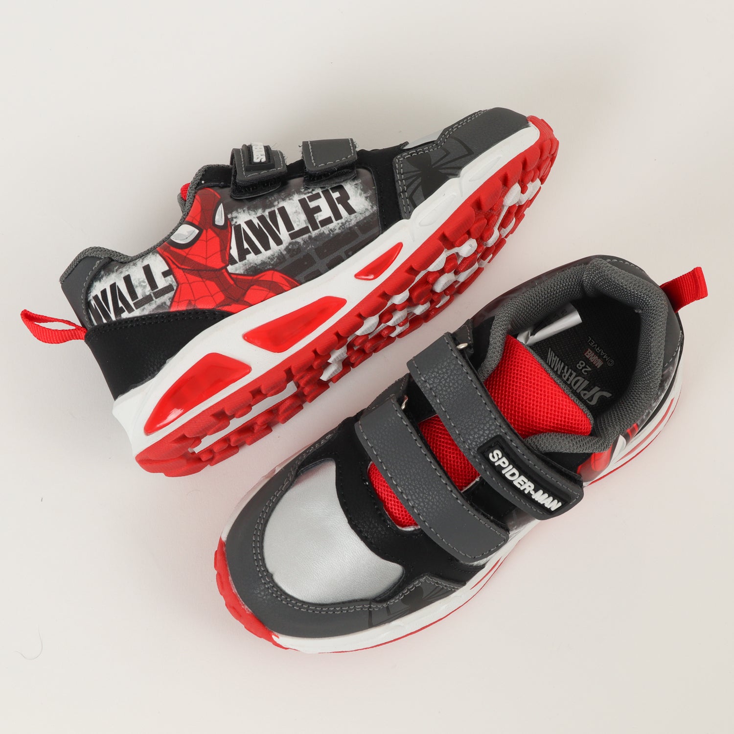 Zapatilla Con Luces Niño Spiderman Wall Negro Marvel