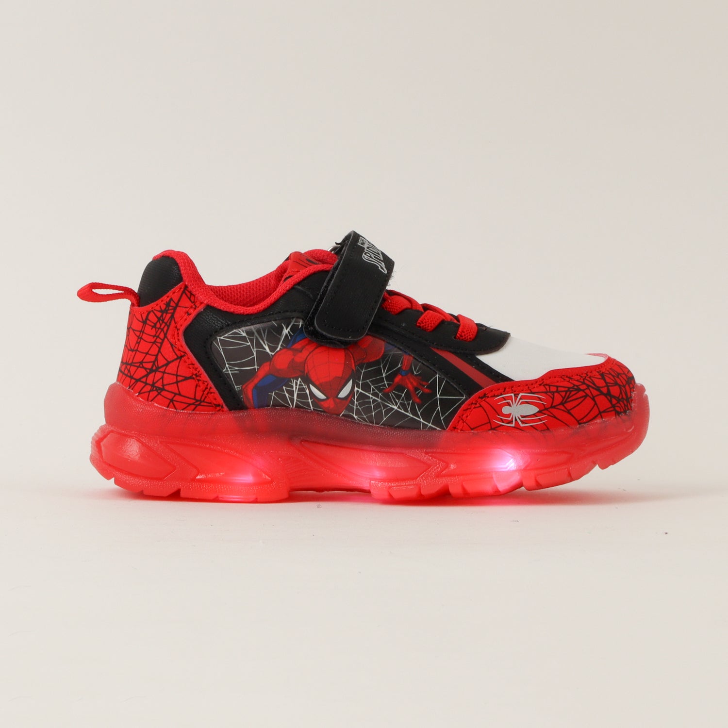 Zapatilla Con Luces Niño Spiderman Telaraña Rojo Marvel