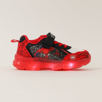 Zapatillas Con Luces Niño Spiderman Telaraña Rojo Marvel