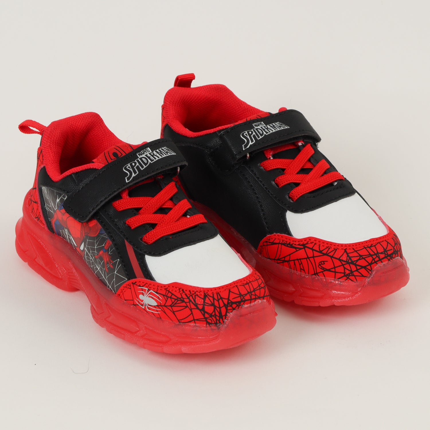 Zapatillas Con Luces Niño Spiderman Telaraña Rojo Marvel