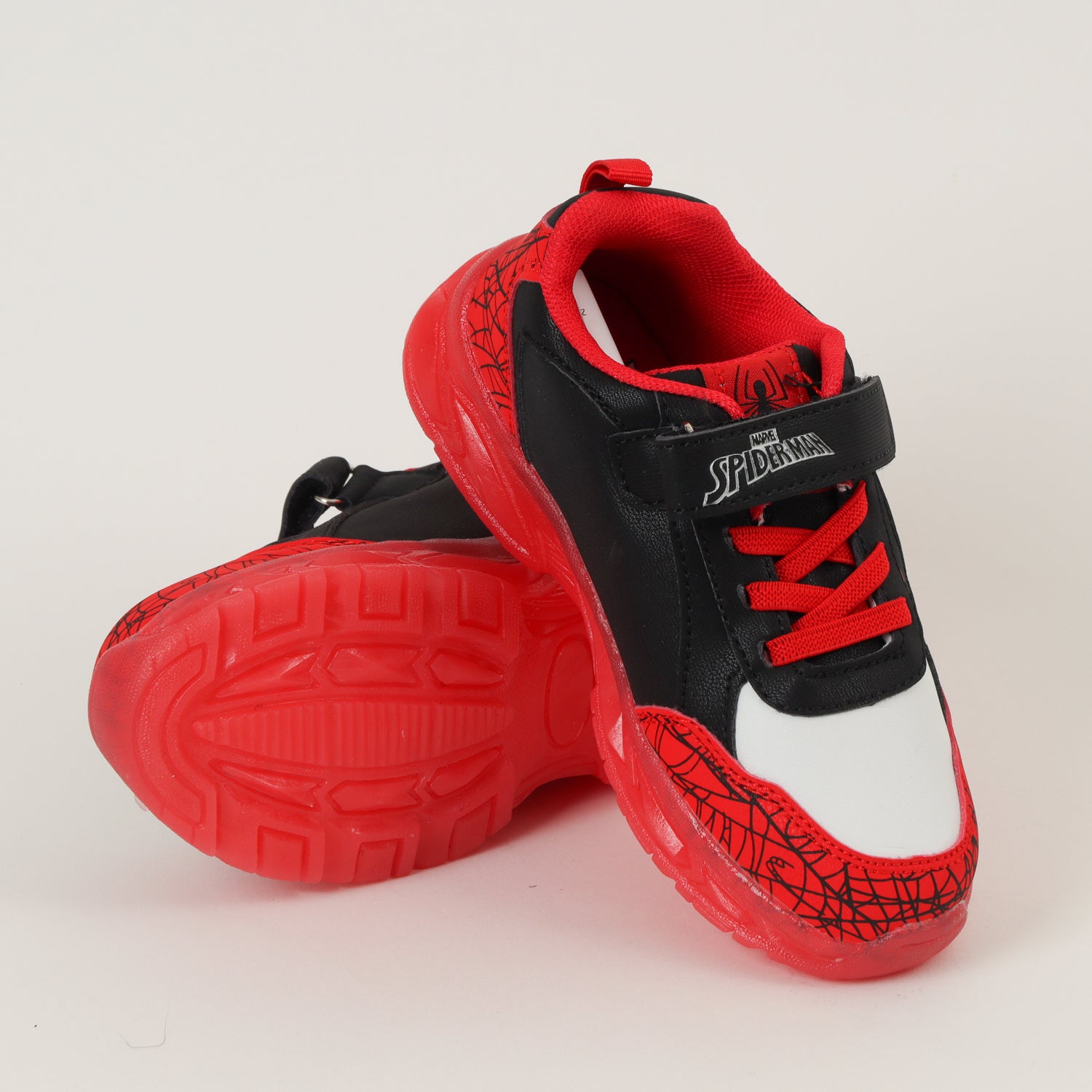 Zapatilla Con Luces Niño Spiderman Telaraña Rojo Marvel