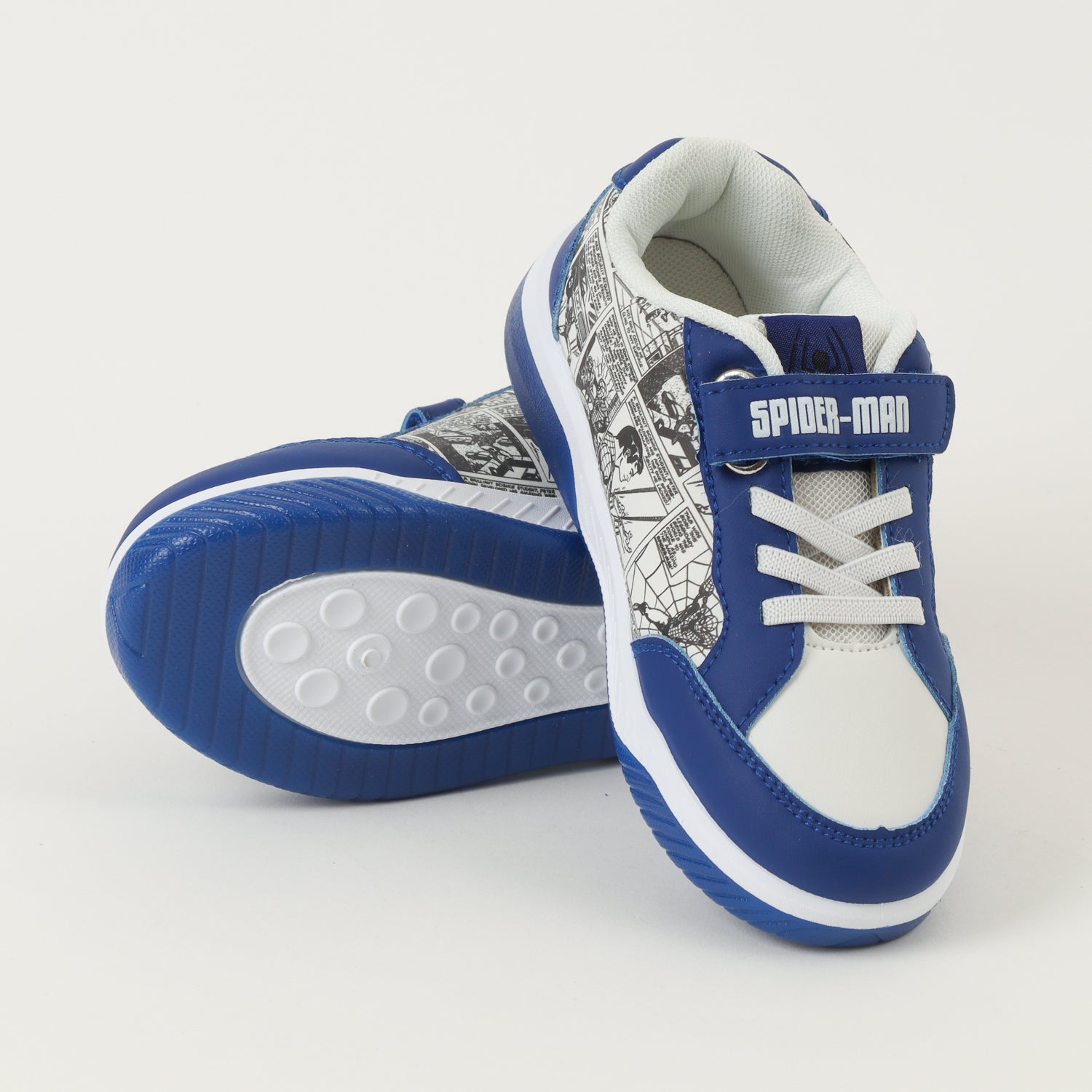 Zapatilla Con Luces Niño Spiderman Comics Azul Marvel