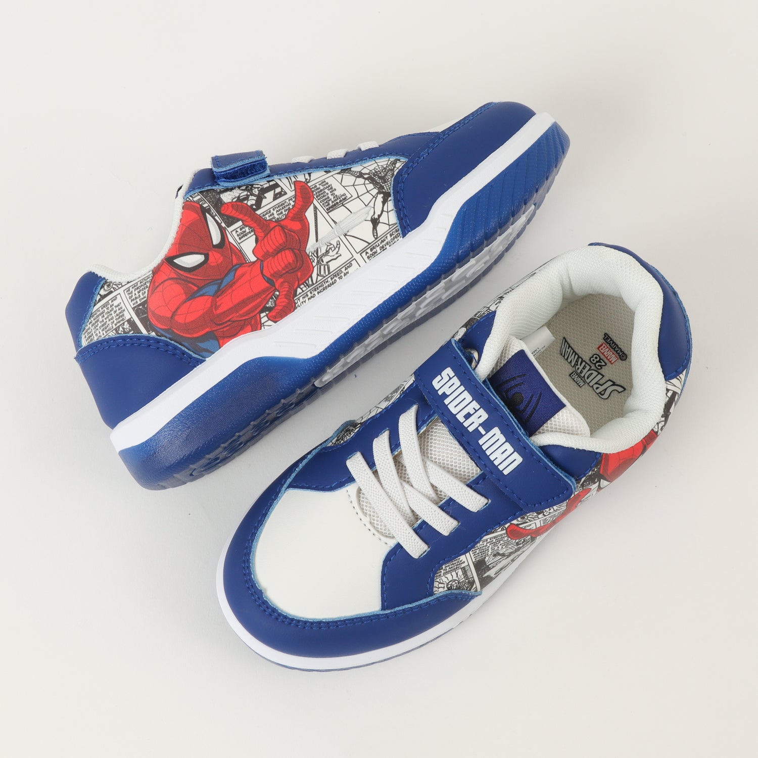 Zapatilla Con Luces Niño Spiderman Comics Azul Marvel