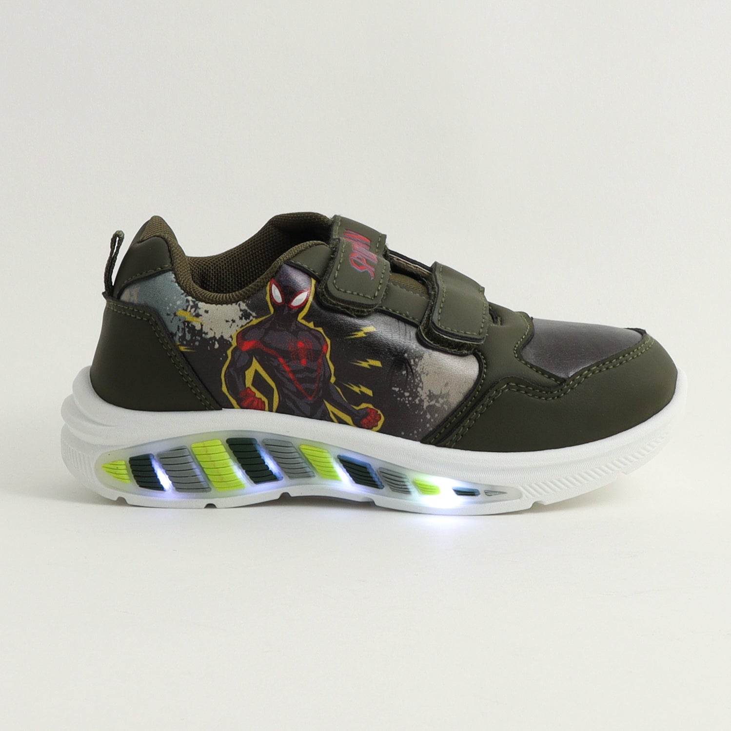 Zapatilla Con Luces Niño Spiderman Black Suit Negro Marvel