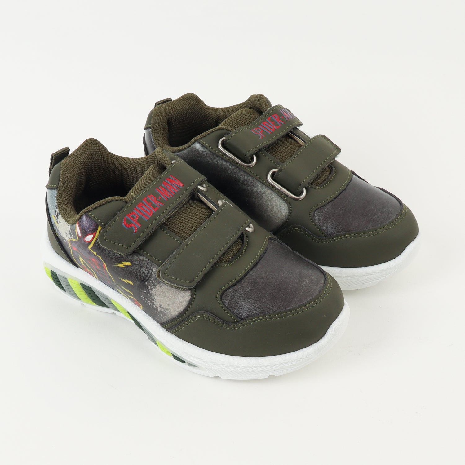 Zapatillas Con Luces Niño Spiderman Black Suit Negro Marvel