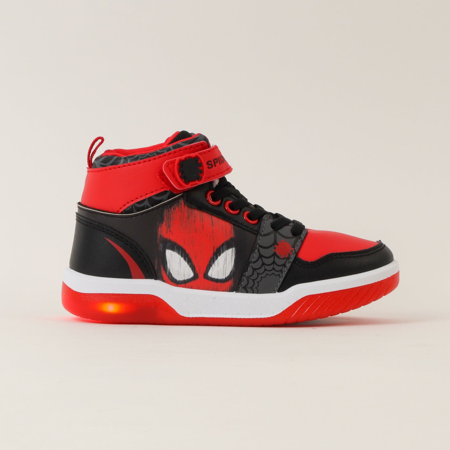 Zapatillas Con Luces Niño Rojo Caña Spiderman Marvel
