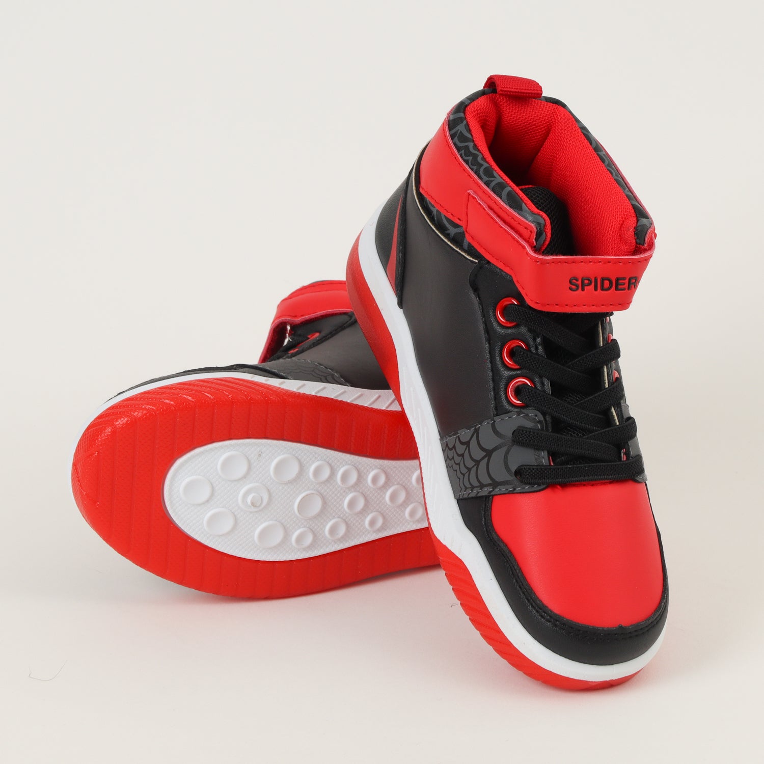 Zapatillas Con Luces Niño Rojo Caña Spiderman Marvel