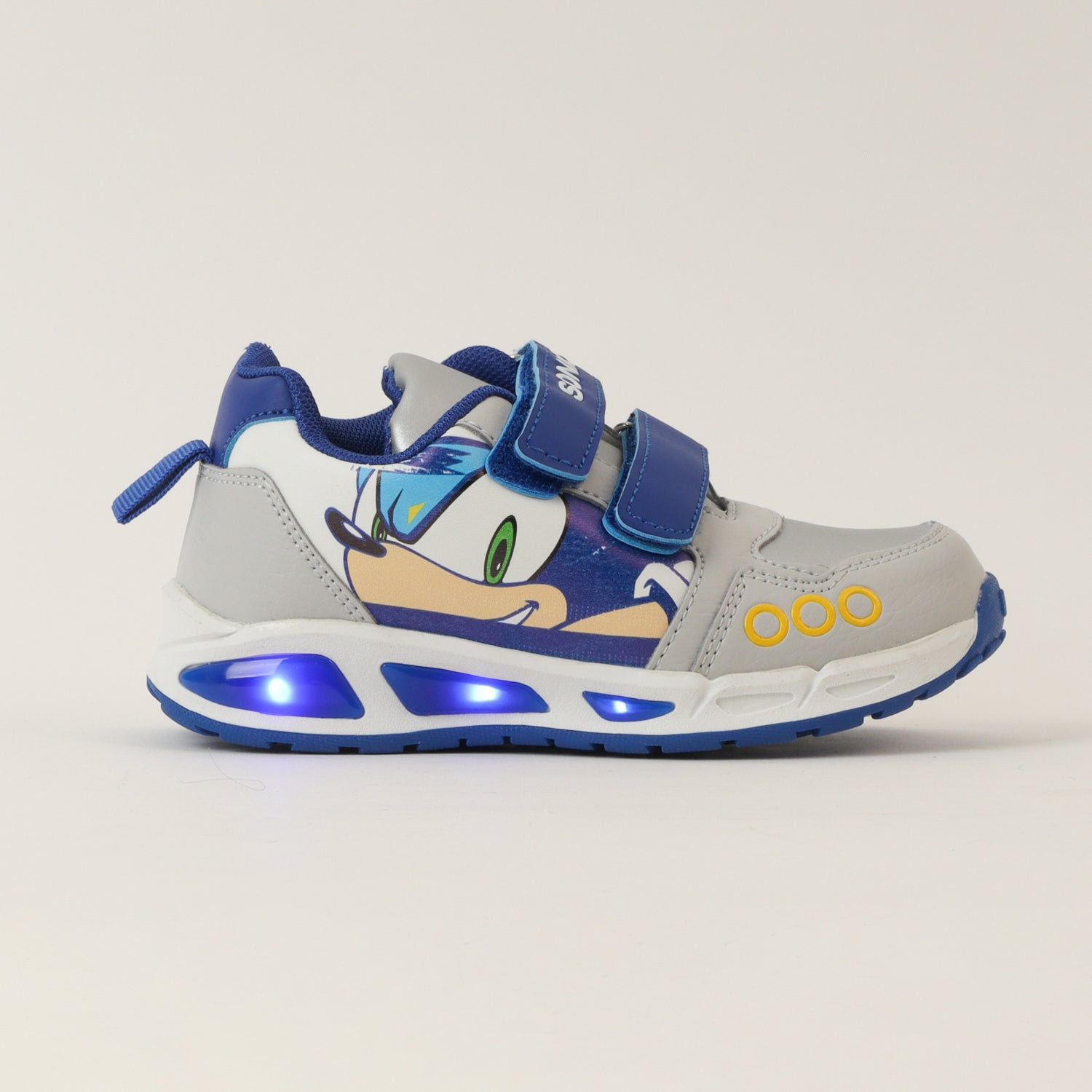 Zapatilla Con Luces Niño Face Gris Sonic