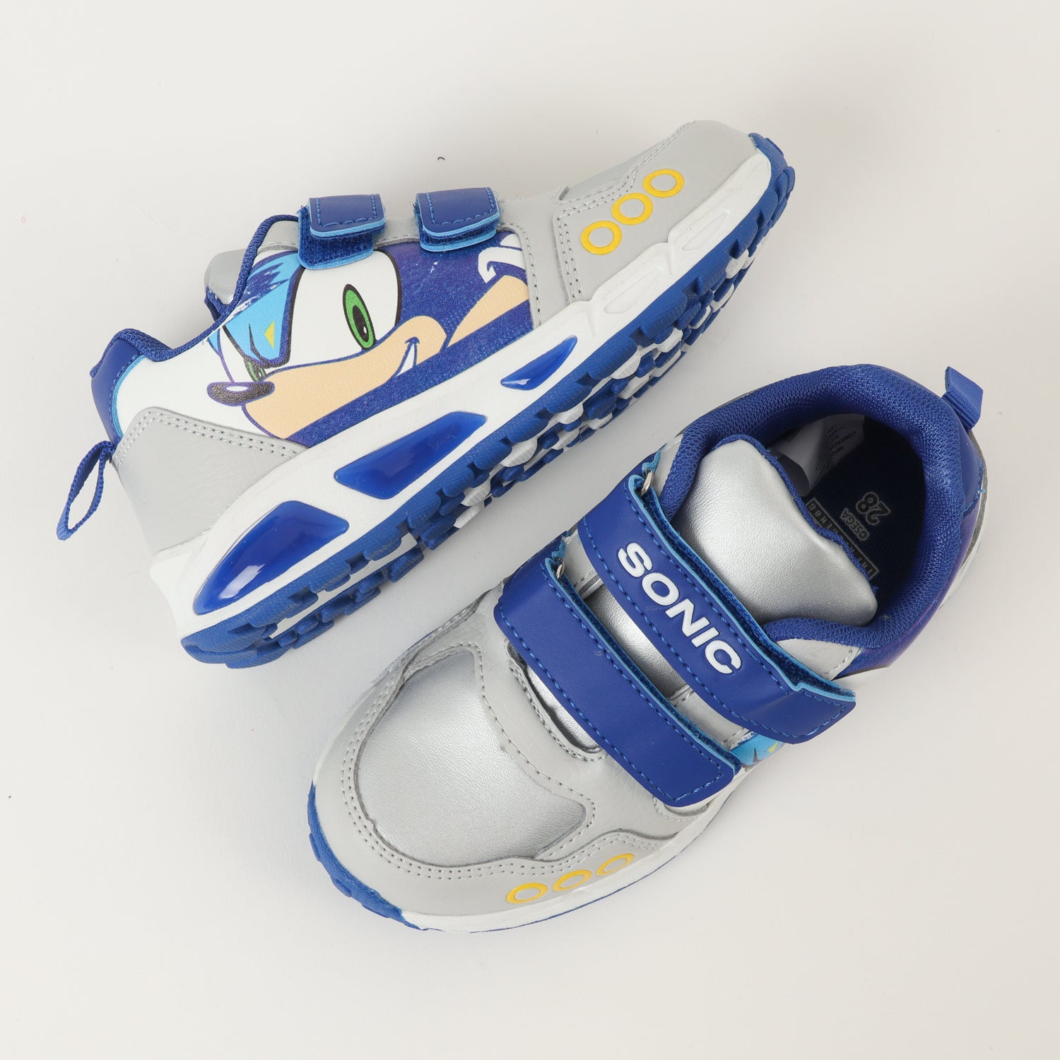Zapatilla Con Luces Niño Face Gris Sonic