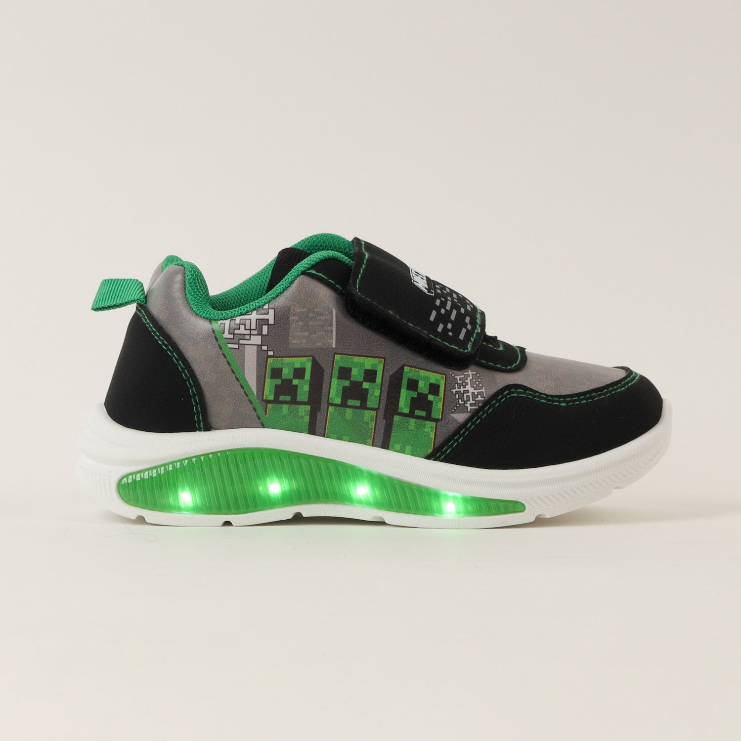 Zapatilla Con Luces Niño Tnt Gris Minecraft