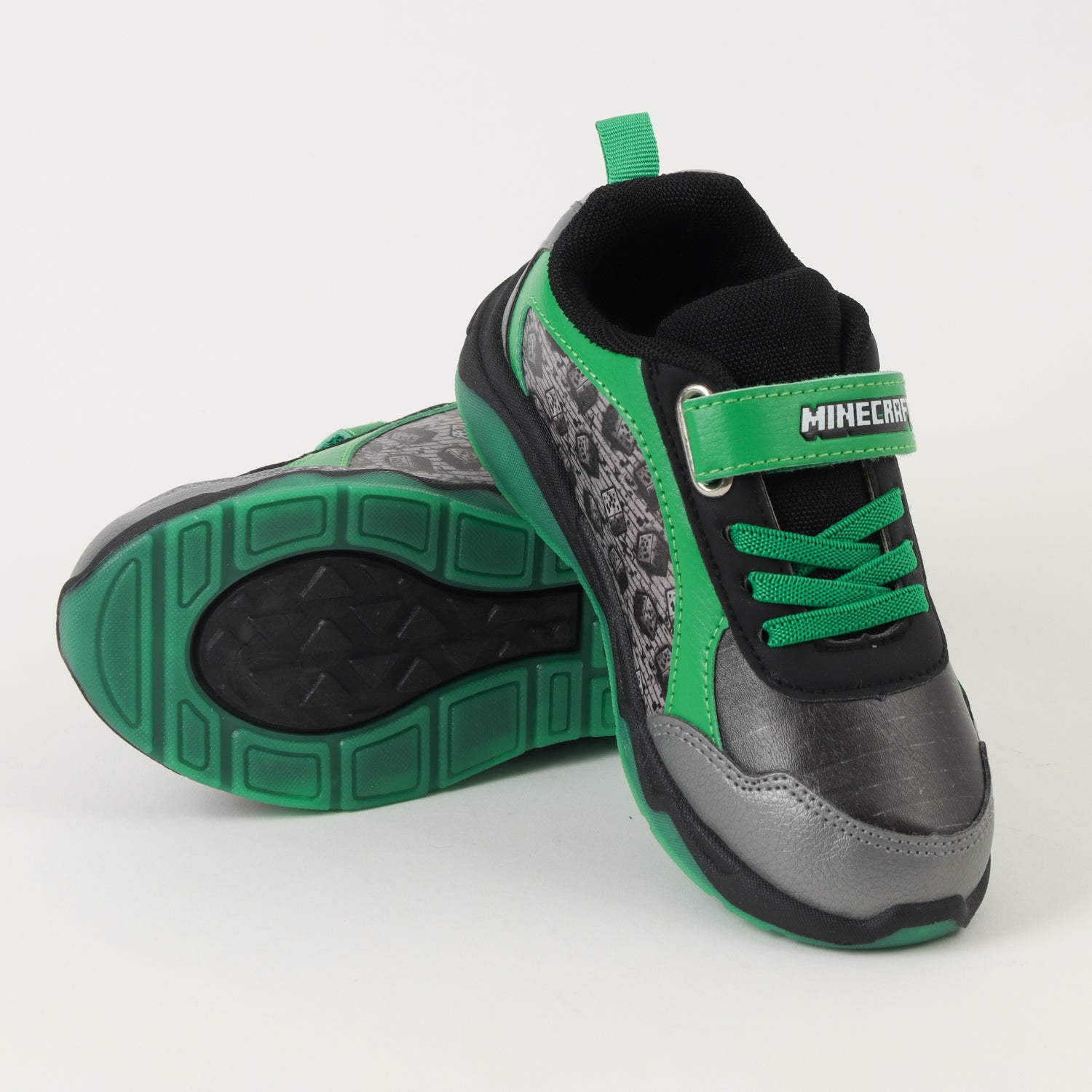 Zapatilla Con Luces Niño Creepers Negro Minecraft