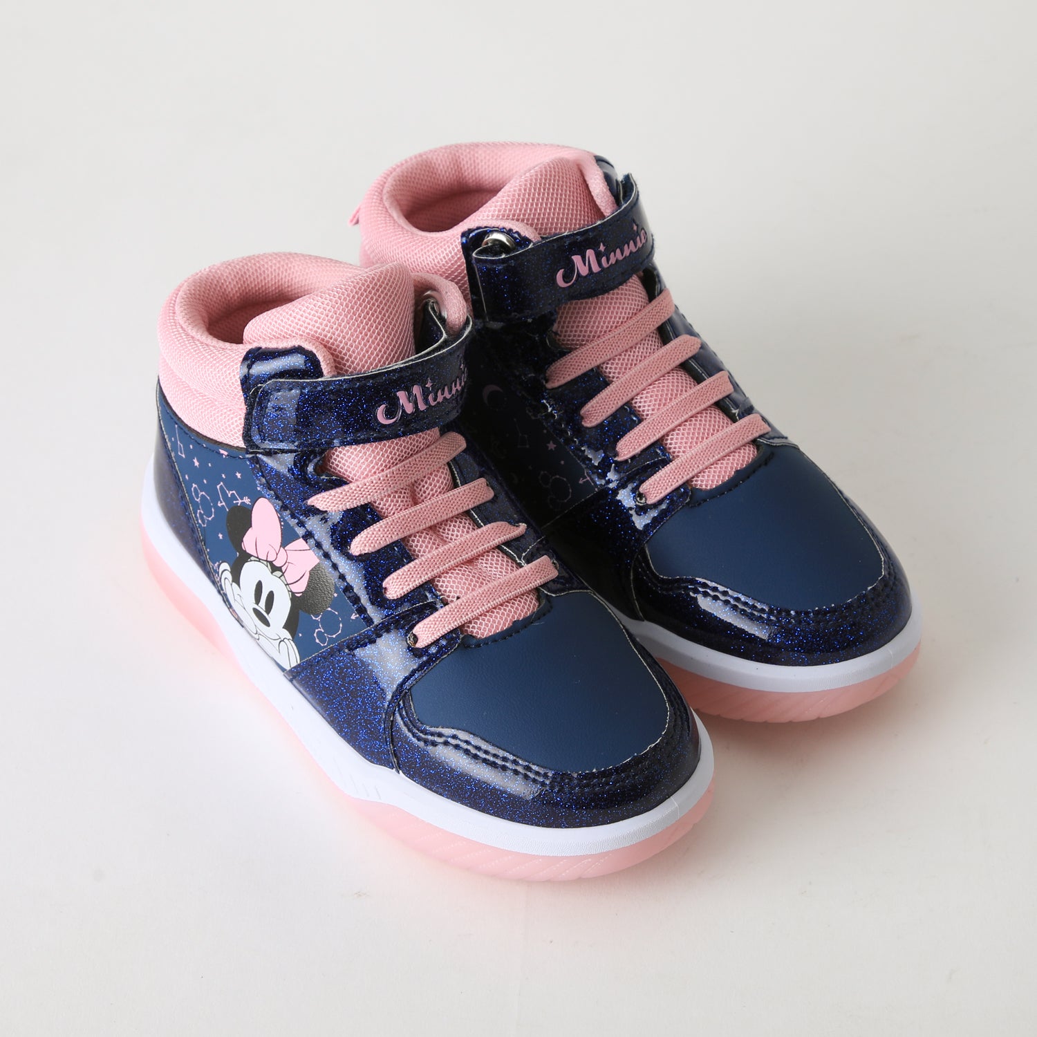 Zapatilla Caña Alta Niña Luces Azul Minnie Disney